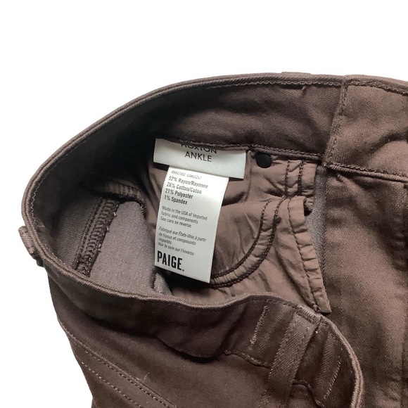 Paige Brown Hoxton Ankle Jeans Chicory Coffee / Chocolate Brown Size 26 - Picture 3 of 7